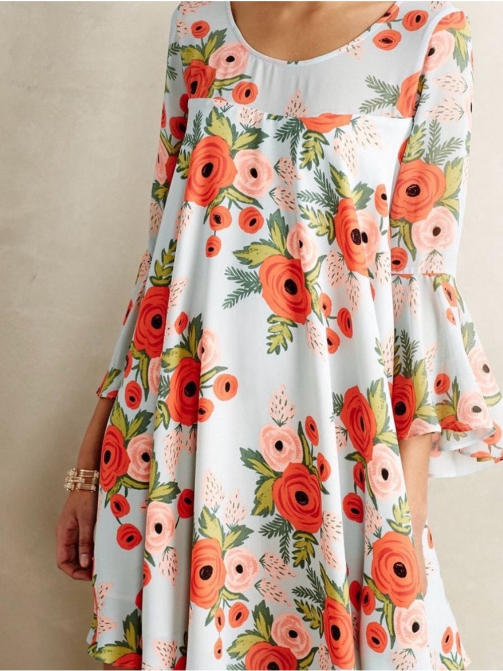 Rifle Paper Co x Paper Crown Anthropologie Jardin Floral Shift Dress M